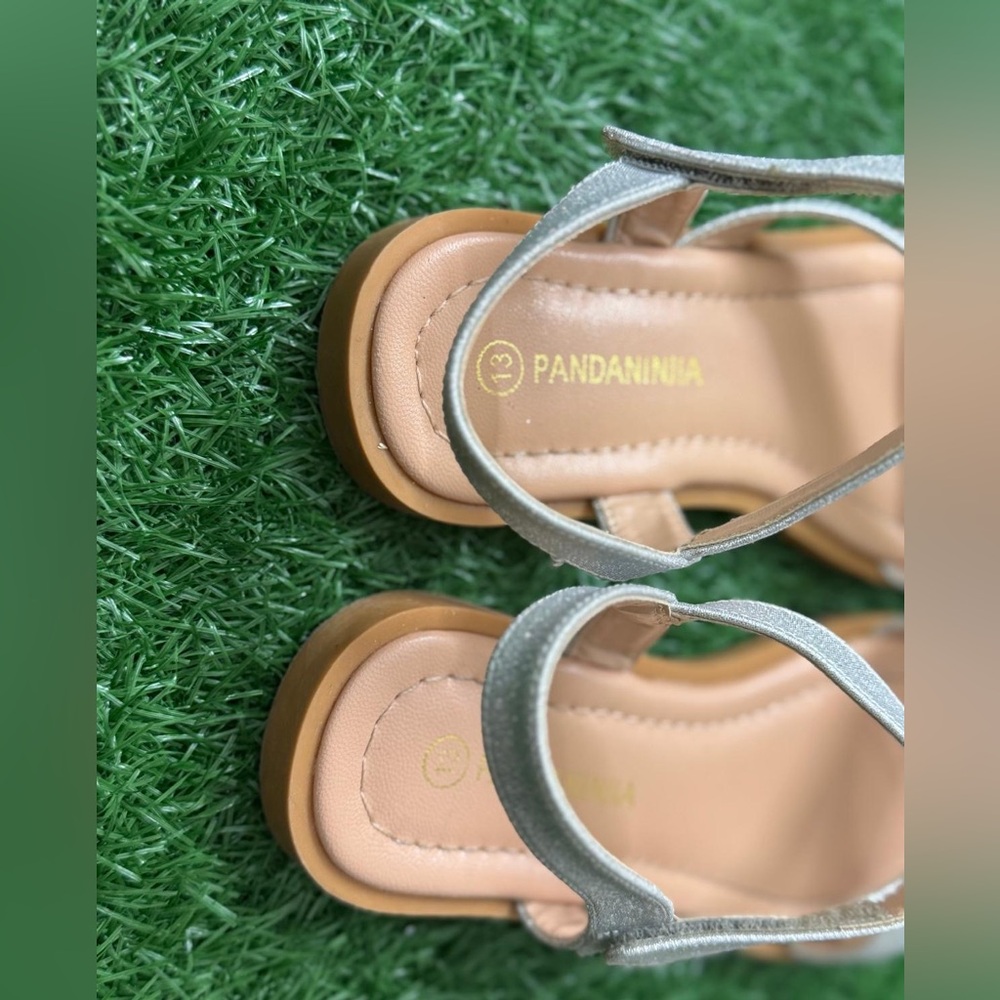 Pandaninjia Silver Kids Sandals Size 13 - Picture 2 of 5